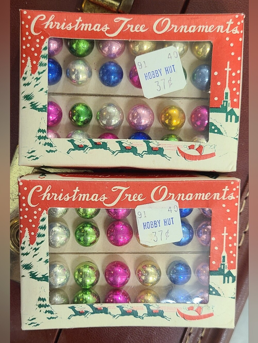 Vintage Mid Century Miniature Mercury Glass Christmas Ornaments